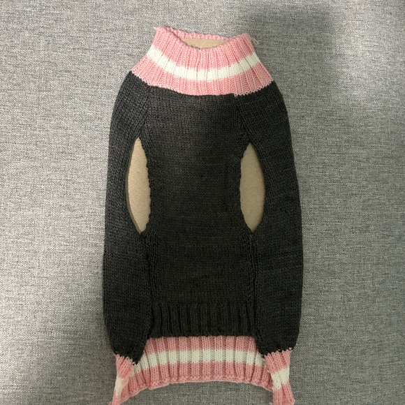 Dog sweaters. Multiple sizes. New. "Boss Lady" gray, pink and white. - Picture 2 of 7